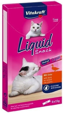 Vitakraft Nassfutter für Erwachsene Katzen in Beutel mit Ente, Kalb, Geflügel, Schweinefleisch und Huhn 90gr