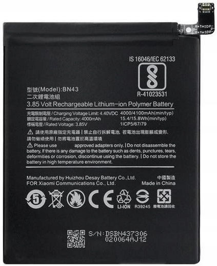BN43 Συμβατή Μπαταρία Αντικατάστασης 4000mAh για Redmi Note 4x