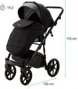 Adamex Nola Standard Ρυθμιζόμενο Καρότσι 2 σε 1 Μαύρο 14.8kg