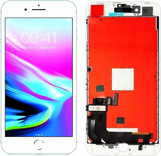 Οθόνη με Μηχανισμό Αφής για iPhone 8 Plus (Λευκό)