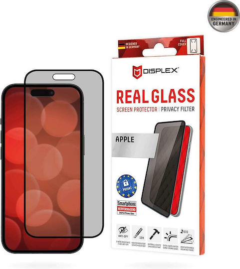Displex 3D Privatsphäre Gehärtetes Glas Schwarz (iPhone 15 Plus / 16 Plus)