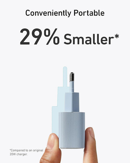 Anker Φορτιστής Χωρίς Καλώδιο GaN με Θύρα USB-C 30W Power Delivery Μαύρος (Nano 4)