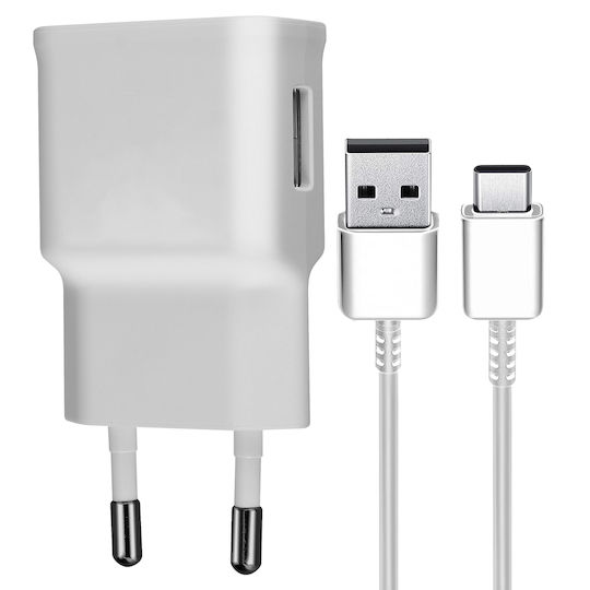 Samsung Charger with USB-A Port and USB-C Cable White (EP-TA50EWE+EP-DN930CWE Bulk)