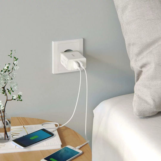 Anker Charger Without Cable with 2 USB-A Ports 24W Whites (PowerPort)