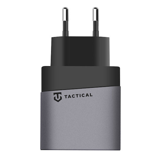 Tactical Tastaturen Ohne Kabel GaN mit USB-A Ausgangsanschlüsse und USB-C Ausgangsanschlüsse 45W Stromlieferung / Schnellladetechnologie 3.0 Graues (Microgrid GaN)