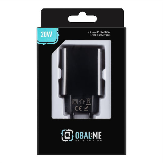 Obal:Me Wireless Charger with USB-C Port 20W Power Delivery Black