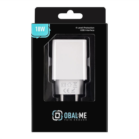 Obal:Me Wireless Charger with USB-A Port 18W Quick Charge 3.0 White