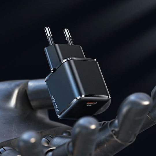 Usams Charger Without Cable with USB-C Port 30W Power Delivery Blacks (T45)