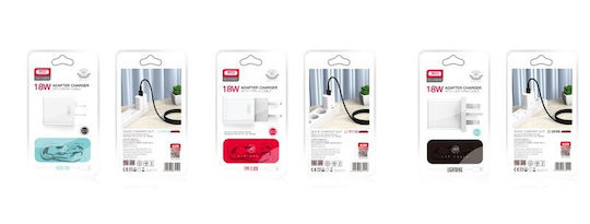 XO Charger GaN with USB-A Port and Cable USB-C 18W Quick Charge 3.0 Whites (L103 UK)