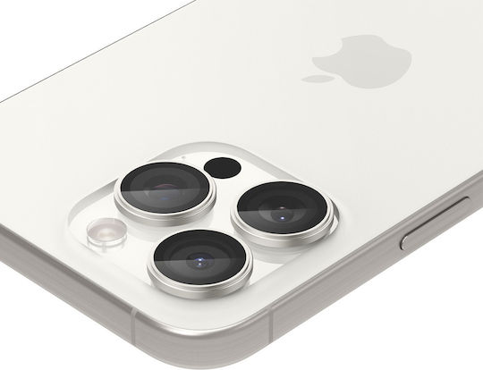 Spigen Optik Pro EZ Fit Camera Protection Tempered Glass White for the iPhone 15 Pro Max, 15 Pro, 14 Pro Max, 14 Pro
