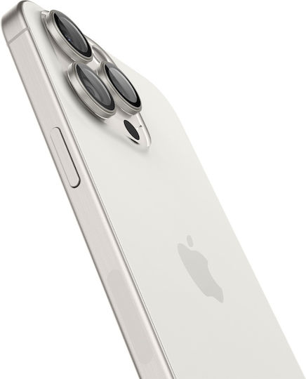 Spigen Optik Pro EZ Fit Camera Protection Tempered Glass White for the iPhone 15 Pro Max, 15 Pro, 14 Pro Max, 14 Pro