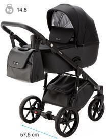 Adamex Nola Standard Ρυθμιζόμενο Καρότσι 3 σε 1 Μαύρο 14.8kg