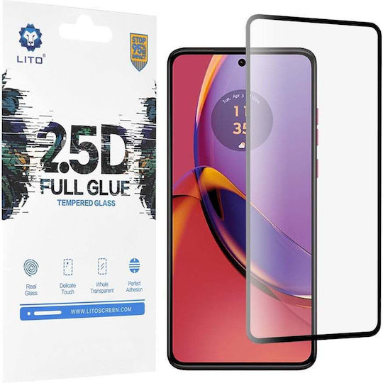 Lito 2.5D Full Glue Full Face Tempered Glass Black (Moto G84 )