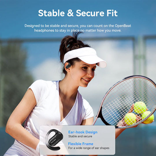 Vention OpenBeat O11 Open Ear Bluetooth Handsfree Ακουστικά με Αντοχή στον Ιδρώτα και Θήκη Φόρτισης Μαύρα