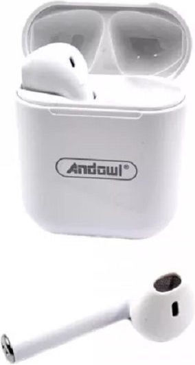 Andowl BQS12 In-ear Bluetooth Handsfree Earphones with Charging Case White