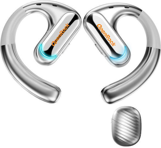 OneOdio OpenRock Pro In ear Bluetooth хендсфри Слушалки с Устойчивост на Пот и Кутийка за Зареждане Сребрист