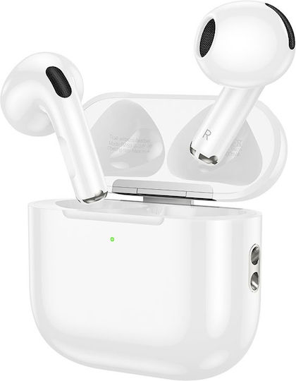 Borofone BW81 Earbud Bluetooth Handsfree Ακουστικά με Θήκη Φόρτισης Λευκά
