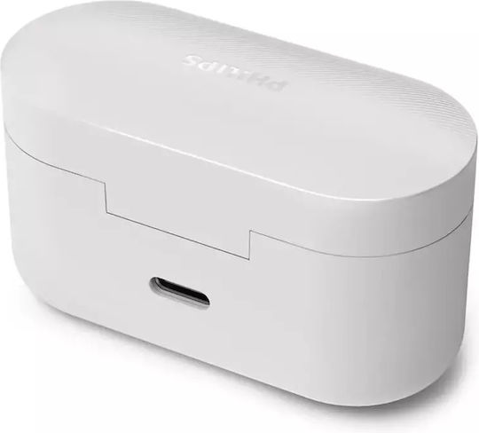 Philips TAT3509 In-ear Bluetooth Handsfree Ακουστικά με Αντοχή στον Ιδρώτα και Θήκη Φόρτισης Λευκά