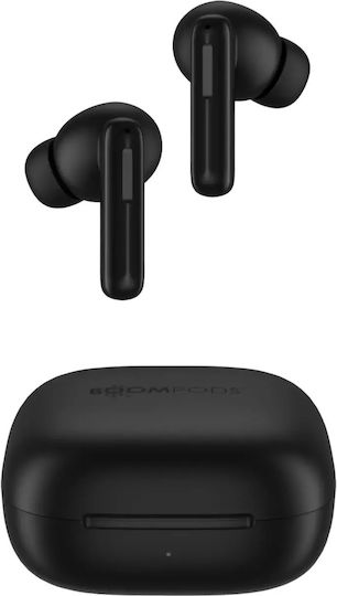 Boompods Bassline Hush In-ear Bluetooth Handsfree Căști cu Rezistență la Transpirație și Carcasă de Încărcare Negru