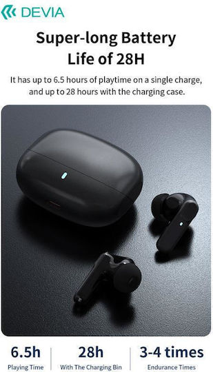 Devia EM408 ANC TWS Pro1 In-ear Bluetooth Handsfree Earphones with Charging Case Black