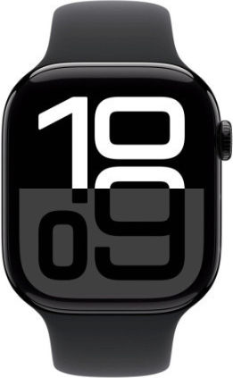 Apple Watch Series 10 Cellular Aluminium 42mm Wasserdicht mit eSIM und Pulsmesser (Jet Black Aluminium Case with Sport Band S/M)