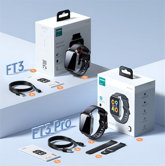 Joyroom JR-FT3 Smartwatch με Παλμογράφο (Dark Gray)