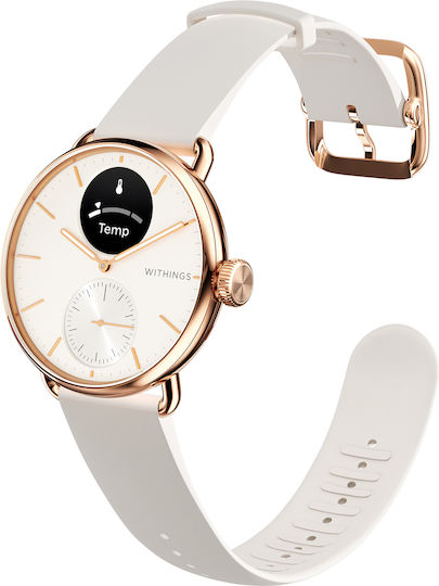Withings ScanWatch 2 Stainless Steel 38mm Αδιάβροχο με Παλμογράφο (Sand)
