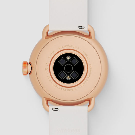 Withings ScanWatch 2 Stainless Steel 38mm Αδιάβροχο με Παλμογράφο (Sand)