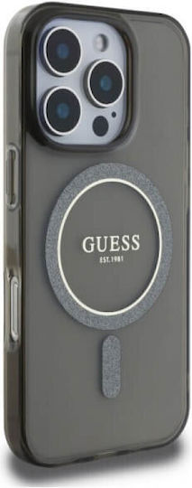 Guess Iml Glitter Umschlag Rückseite Kunststoff / Silikon Schwarz (iPhone 17 Pro Max / iPhone 17 Pro / iPhone 16 Pro Max)