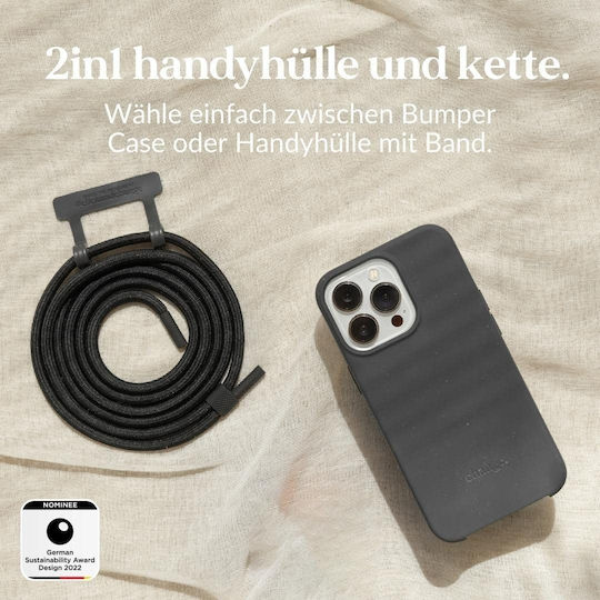 Woodcessories Задна корица с Каишка Черен (iPhone 14 Pro)