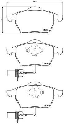 Brembo Brake Pad Rear for Audi A4 / A6 Volkswagen Passat