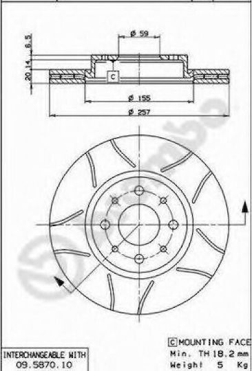 Brembo Bremsscheibe Vorne für Fiat Doblo