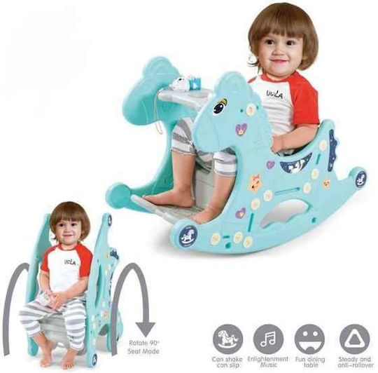 Fabric Rocking Toy Horse Blue