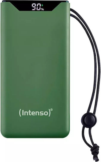 Intenso F10000 Power Bank 10000mAh 20W с USB-A порт и USB-C порт Бързо зареждане 3.0 Зелен