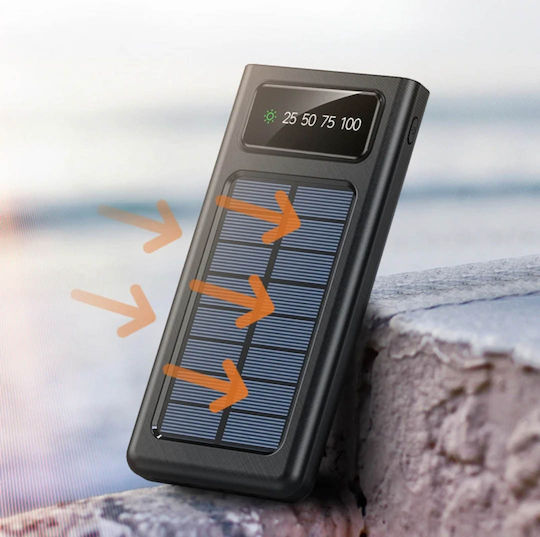 Viaking Y179 Ηλιακό Power Bank 10000mAh Μαύρο