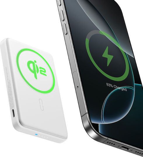 ESR Qi2 MagSlim MagSafe Power Bank 10000mAh 15W Бял