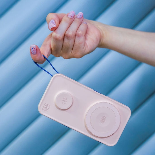 3MK PastelUp MagSafe Power Bank 10000mAh 22.5W с USB-A порт и USB-C порт Розов