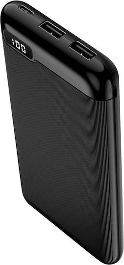 Setty Power Bank 10000mAh 10W με 2 Θύρες USB-A Μαύρο