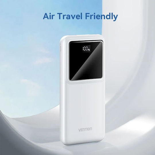 Vention Power Bank 10000mAh 22.5W με 2 Θύρες USB-A και Θύρα USB-C Quick Charge 3.0 / Power Delivery Μαύρο