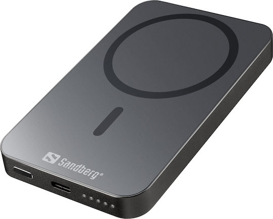 Sandberg Mag Wireless MagSafe Power Bank 5000mAh Μαύρο