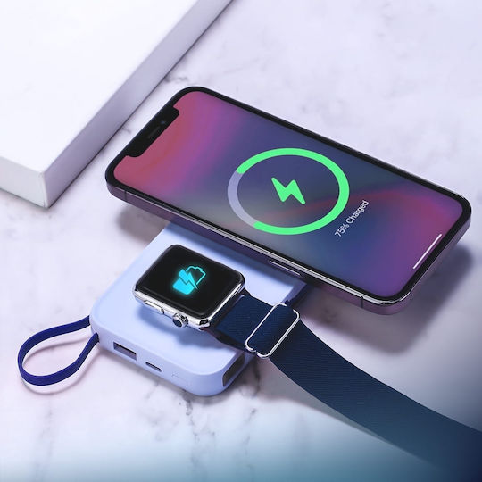 3MK PastelUp MagSafe Power Bank 10000mAh 22.5W с USB-A порт и USB-C порт Син