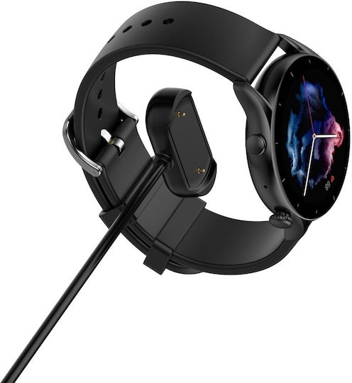 Tactical Charging Cable Ladegerät für Amazfit GTR 3 / GTR 3 Pro / GTS 3 Schwarzς