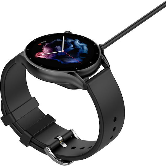 Tactical Charging Cable Ladegerät für Amazfit GTR 3 / GTR 3 Pro / GTS 3 Schwarzς