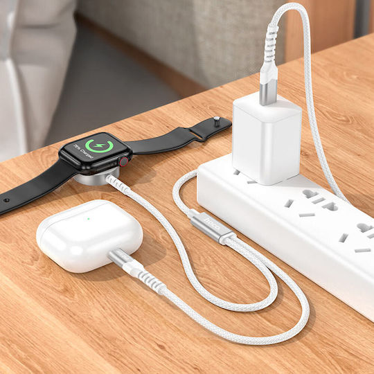 Hoco CW54 Φορτιστής για Apple Watch, iPhone Λευκός