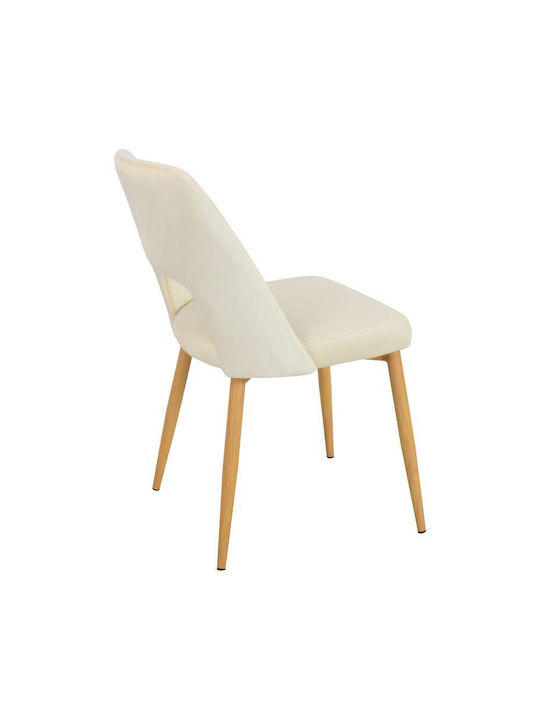 Murde Dining Room Velvet Chair Beige Velvet 48.5x61x89cm