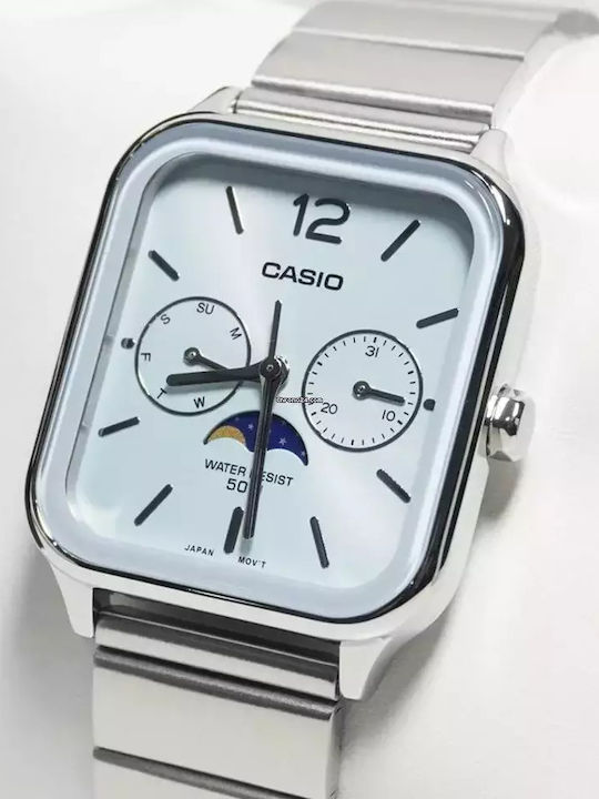 Casio Мъжки часовник 34мм Хронограф На батерия с Син Метален гривна