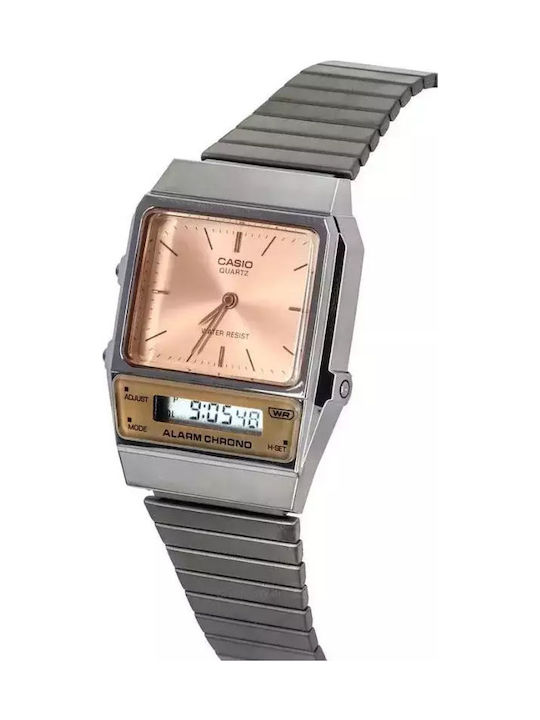 Casio Ψηφιακό Ανδρικό Ρολόι 32mm Μπαταρίας με Μαύρο Μεταλλικό Μπρασελέ