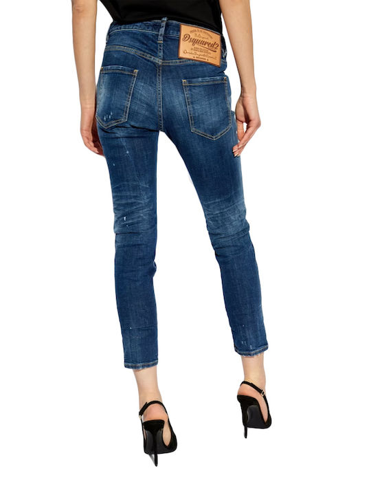 Cool Girl Χαμηλόμεσο Γυναικείο Jean Παντελόνι σε Slim Εφαρμογή μπλε