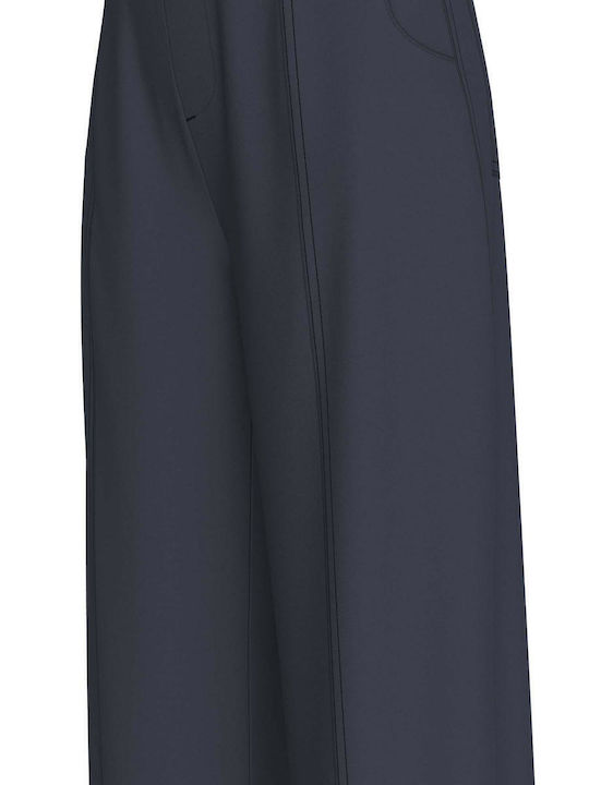 Milano Dama Tesatura Pantaloni cu Croială Dreaptă Albastru