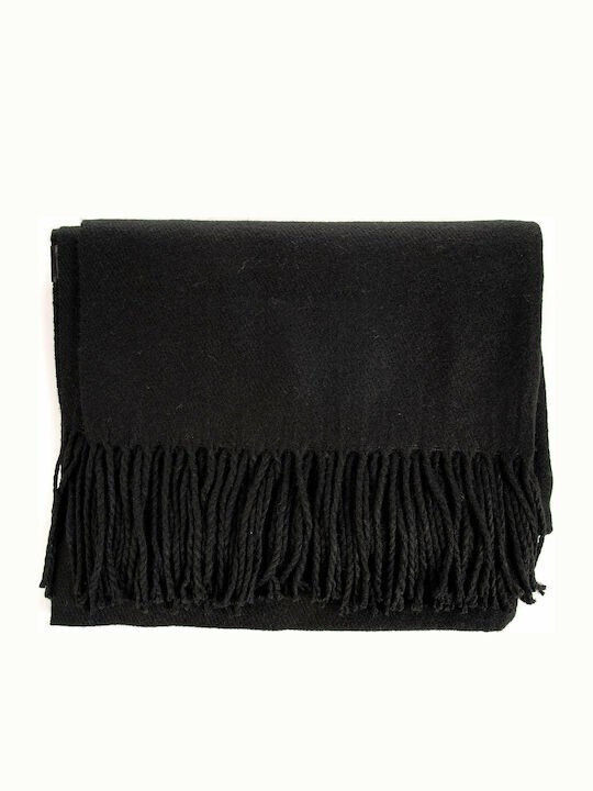 T & D Men's Cashmere Scarf Black